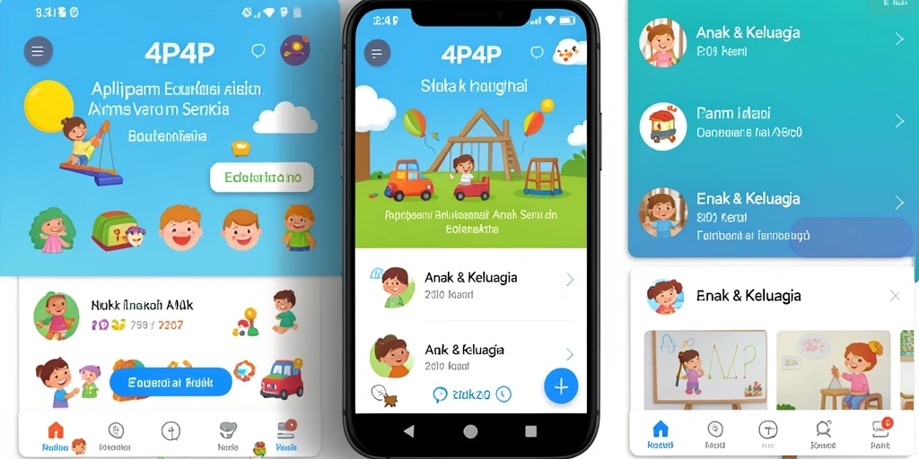 Tampilan antarmuka 4P4P dengan permainan edukasi anak yang menarik.