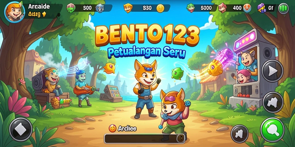 Tampilan antarmuka BENTO123 yang menarik dari game Arcade.