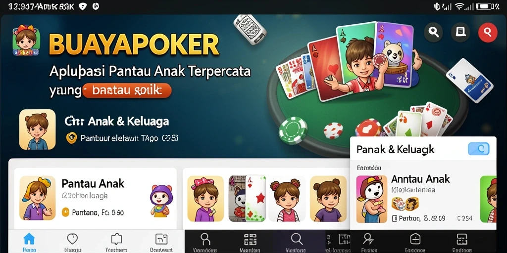 Antarmuka aplikasi BUAYAPOKER yang intuitif untuk pantau anak.