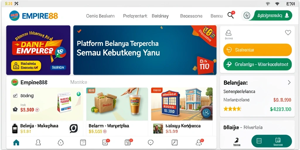 Antarmuka aplikasi EMPIRE88 yang user-friendly untuk belanja mudah.
