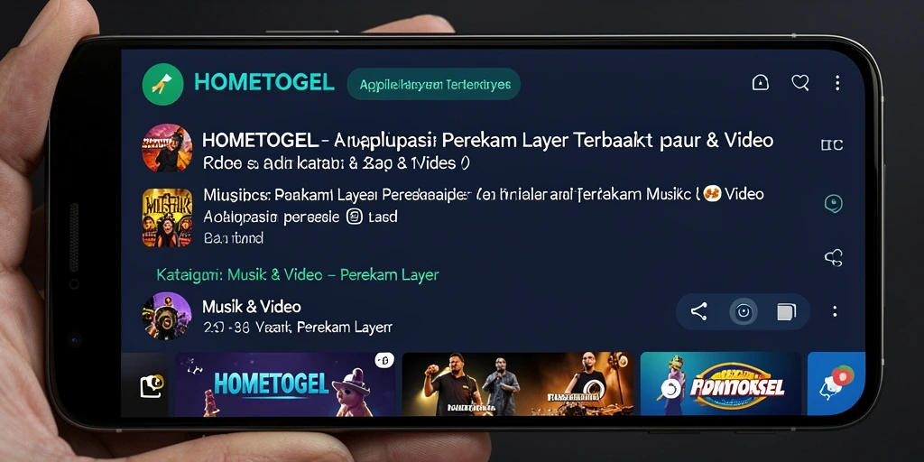 Antarmuka aplikasi HOMETOGEL menampilkan perekam layar yang intuitif.