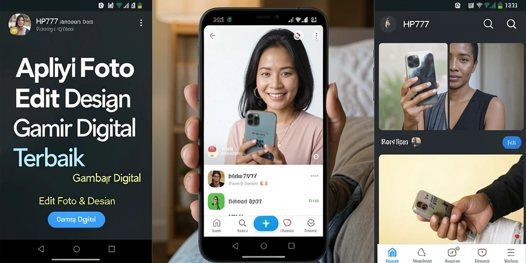 Tampilan antarmuka pengguna HP777 untuk pengeditan gambar digital.