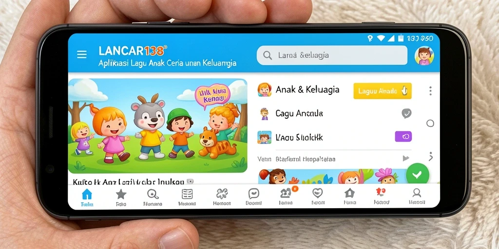 Tampilan antarmuka aplikasi LANCAR138 yang colorful dan ramah anak.
