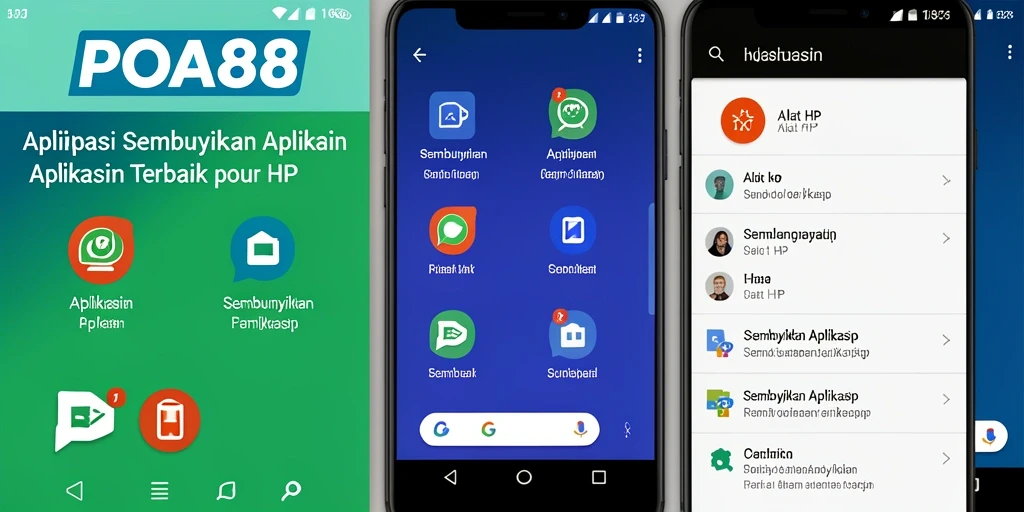 Tampilan antarmuka POA88 dengan fungsi Sembunyikan Aplikasi yang intuitif.