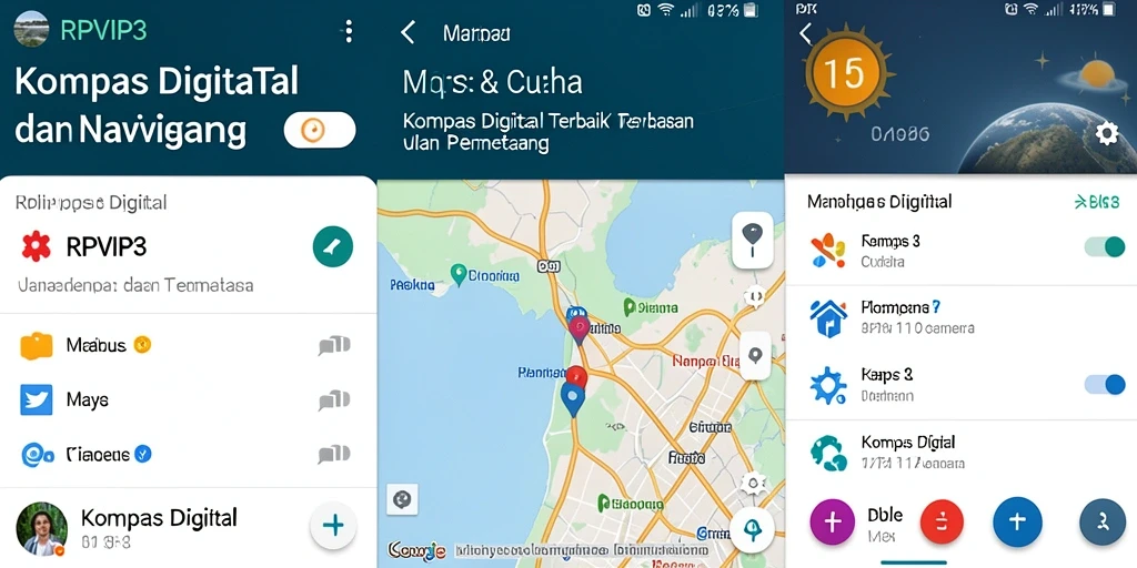 Antarmuka RPVIP3 menampilkan kompas digital yang jelas dan informatif.